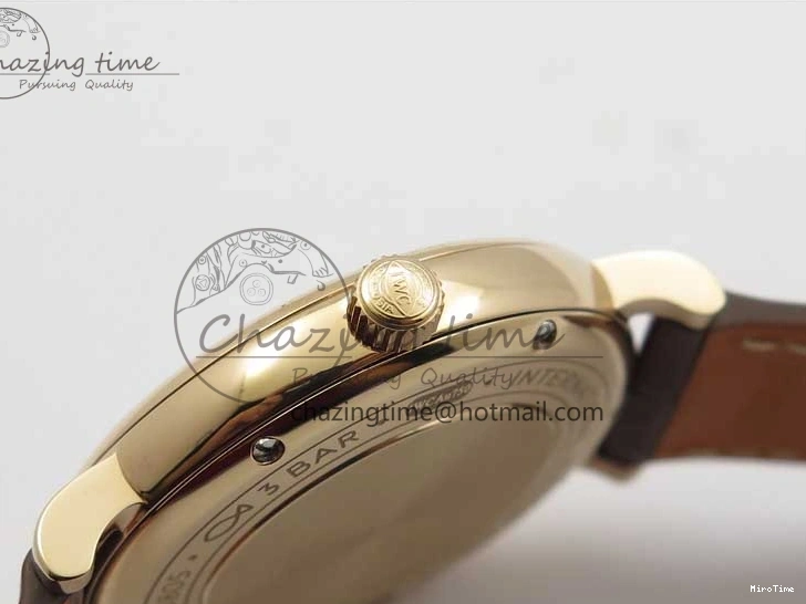 MIROTIME 1226 Portofino 37mm RG V7F 1:1 Best Edition Gray Dial on Deep Brown Leather Strap A SunProtective 7090